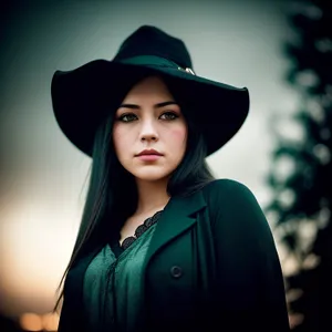 Attractive lady wearing a cute cowboy hat.