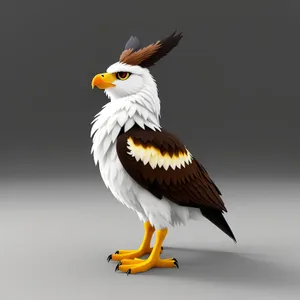 Fluffy Yellow Eagle with Majestic Wings