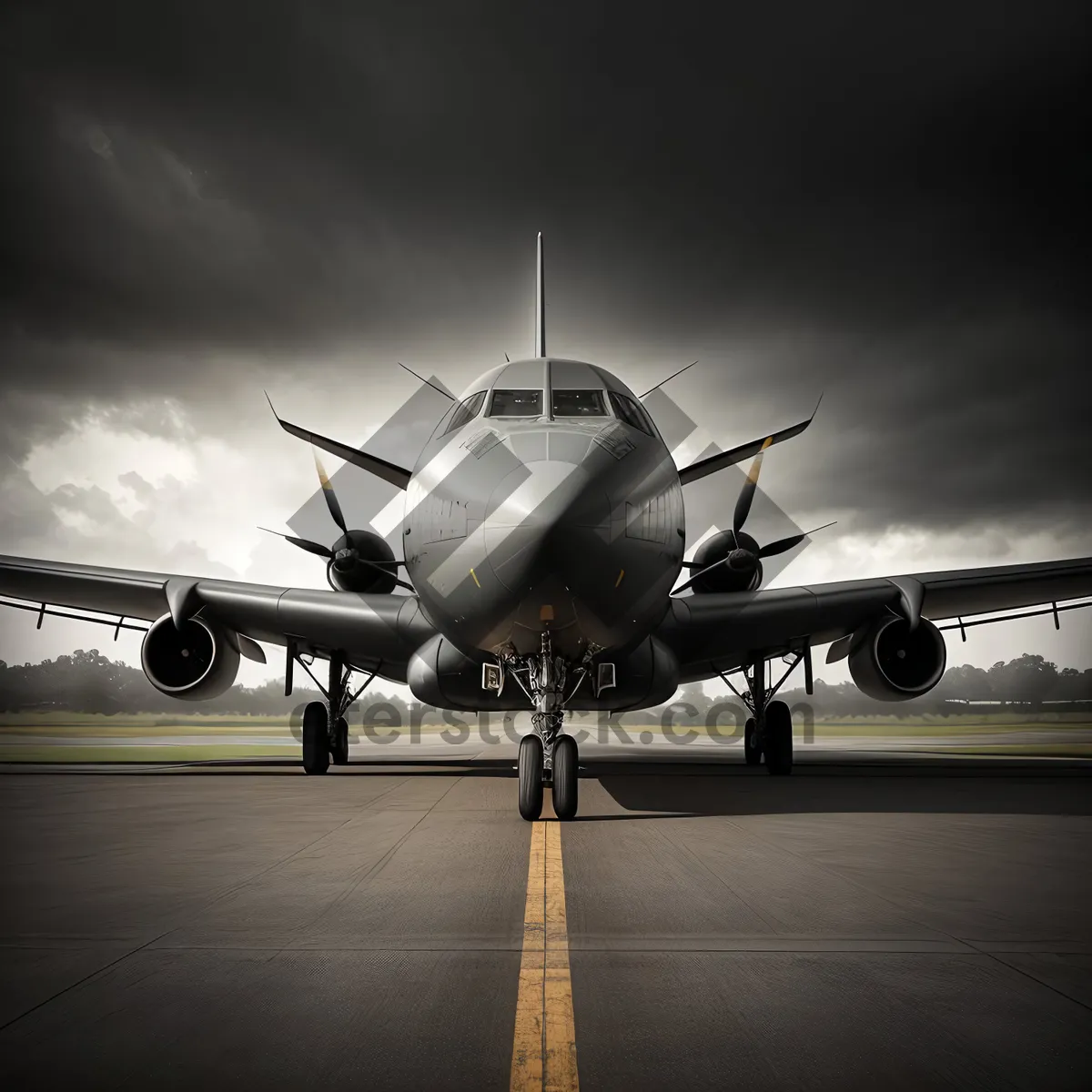 Picture of High-Flying Warplane Propelling through the Sky