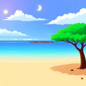 Serene Seascape: Summer Sky, Solitude, Sunshine