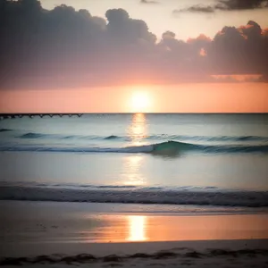 Serene Sunset over Turquoise Waters