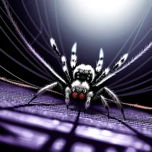 Glowing Arachnid Web: Modern 3D Spider Art