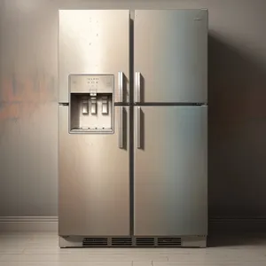 Modern Metal Refrigerator in White, Home Interior