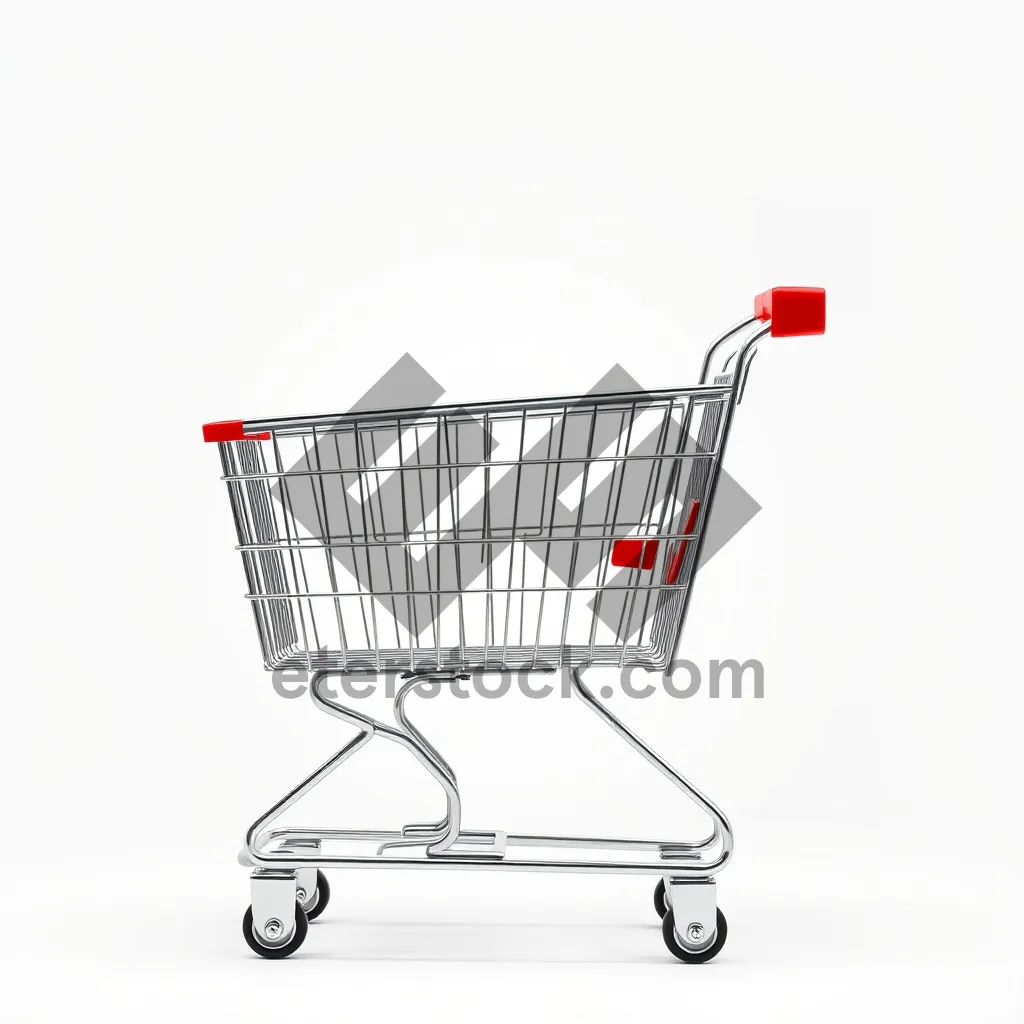 Picture of Metallic shopping cart for business transactions in supermarkets.