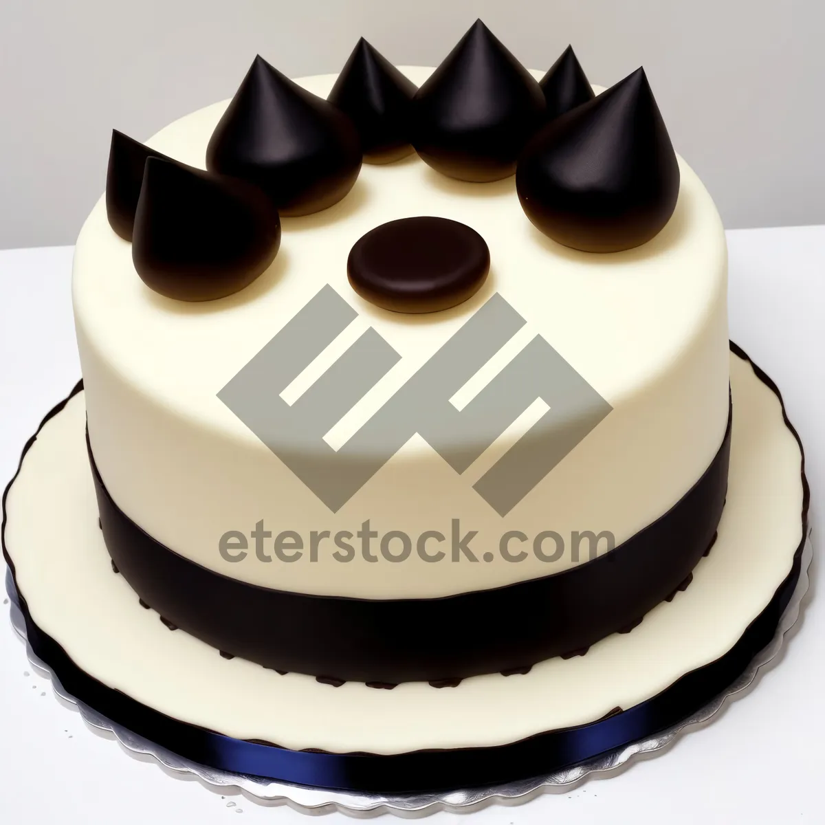 Picture of Decadent chocolate cake with creamy topping and coffee