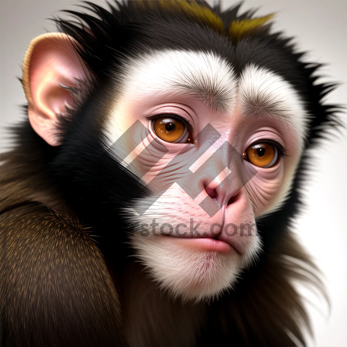 Picture of Cute Spider Monkey Portrait in Wild Primate Habitat