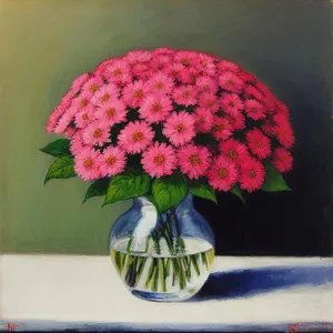 Summer Garden Vase with Blooming Yarrow Bouquet
