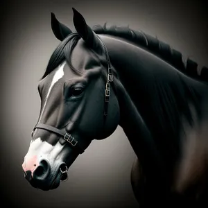 Brown Stallion with Protective Mask