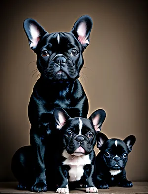 Studio portrait perfectly captures the adorable essence of a bulldog puppy, eliciting pure delight