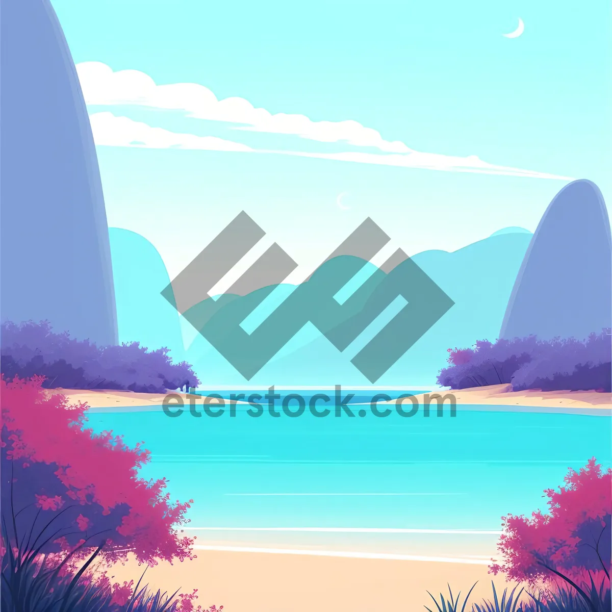 Picture of Vibrant Summer Sunset over Ocean