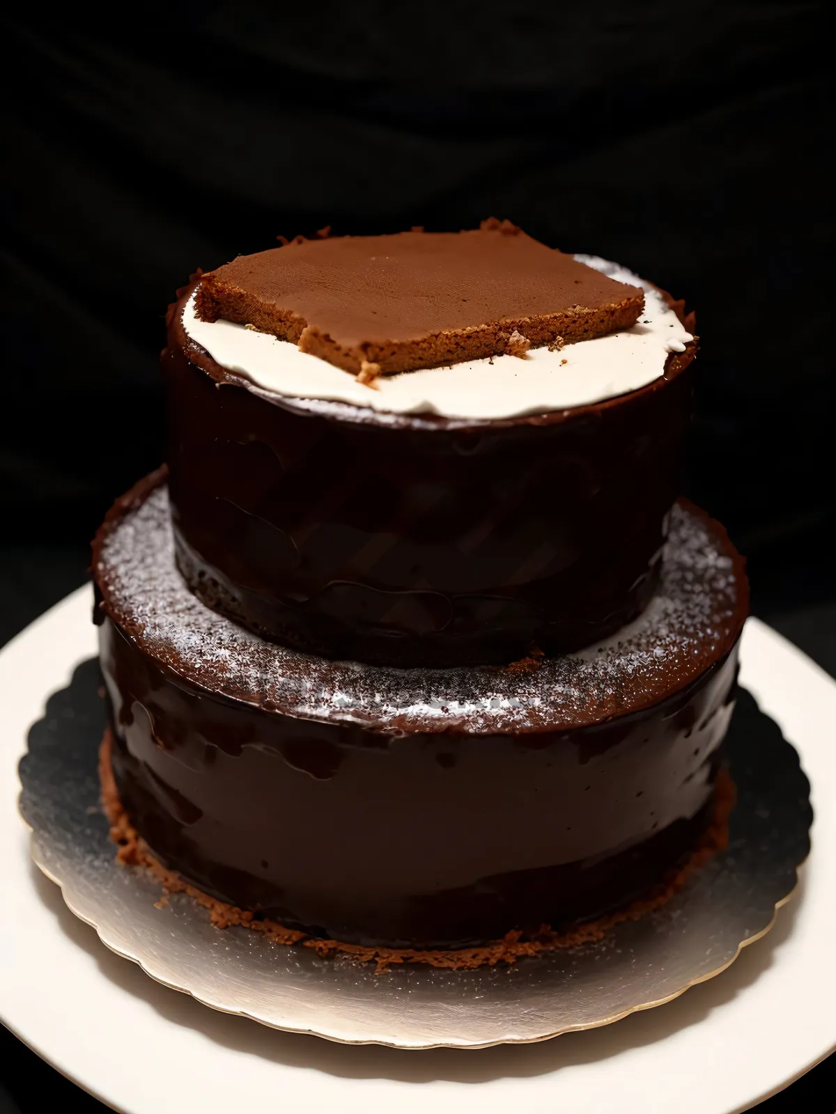 Picture of Savory Chocolate Delight on Plate with Coffee