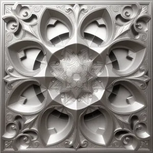 Symmetric Floral Art: Retro Pattern Decoration with Graphic Black Elements