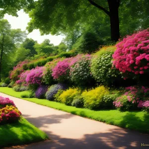 Colorful Garden Flowers - Vibrant Blossoms in Spring Park