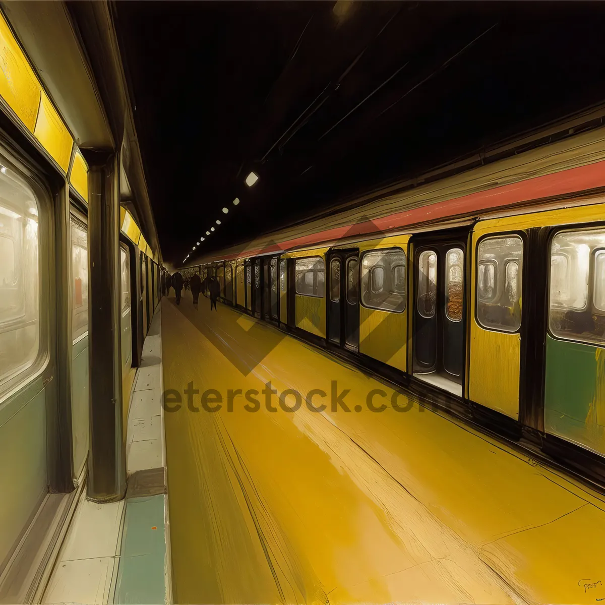 Picture of Urban Subway Train Racing through City