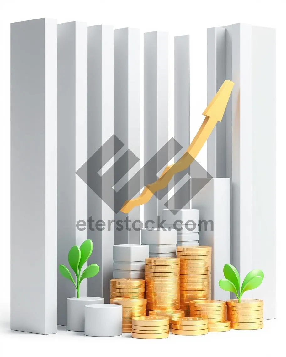 Picture of 3D financial stairs icon symbolizing growth and success