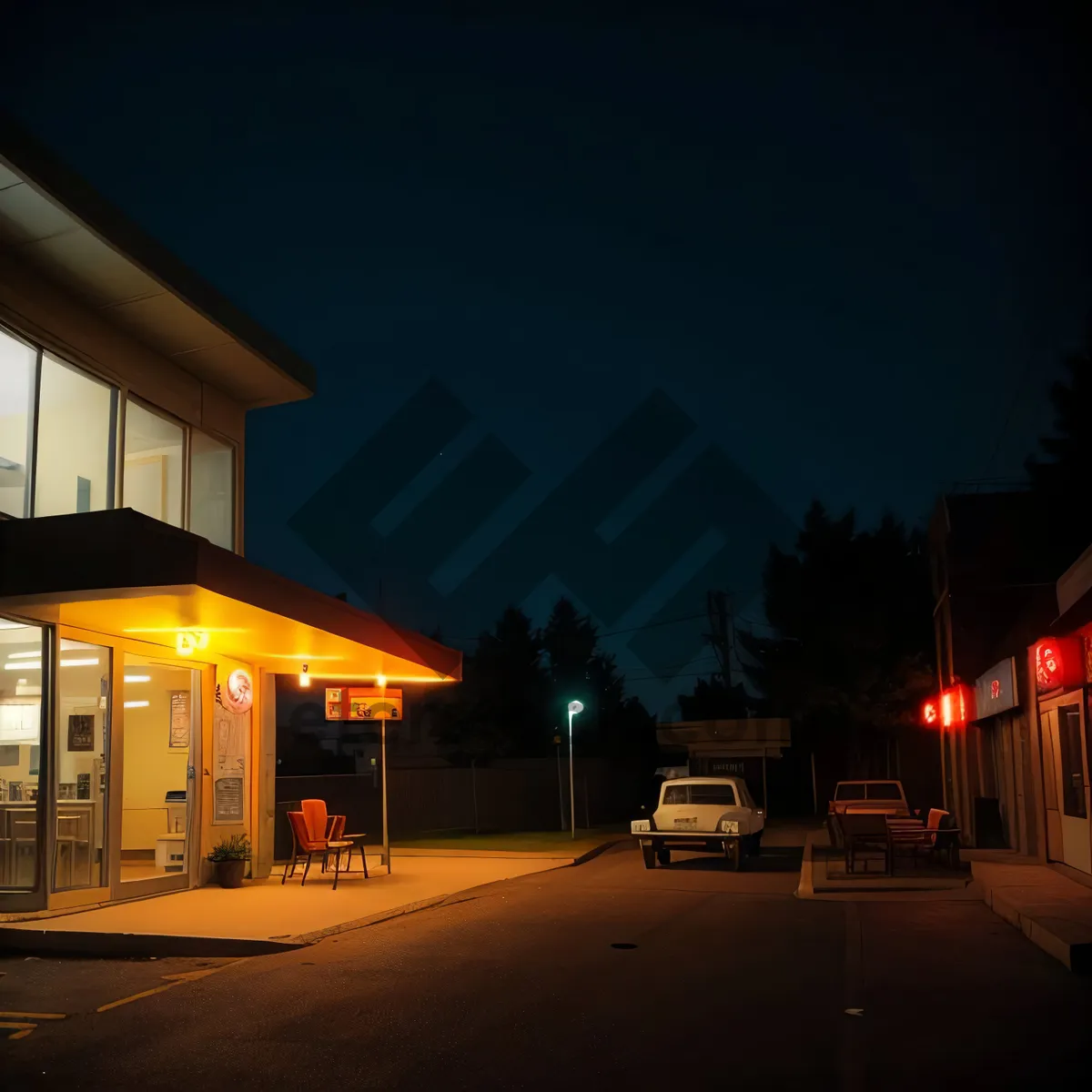 Picture of Modern city home with garage and trailer in the sky