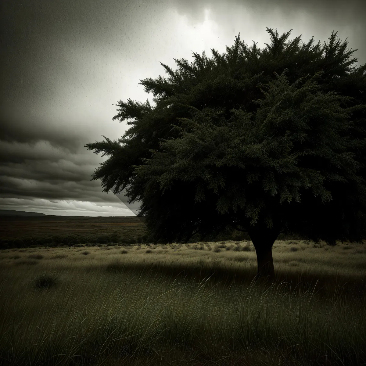 Picture of Serene Sunset Over Rural Tree Landscape