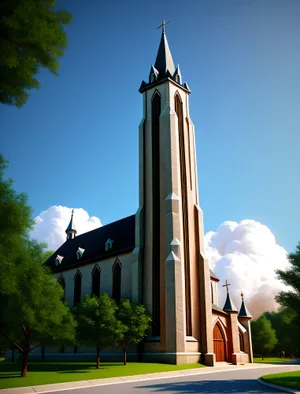 Iconic Church Tower in Historic University City