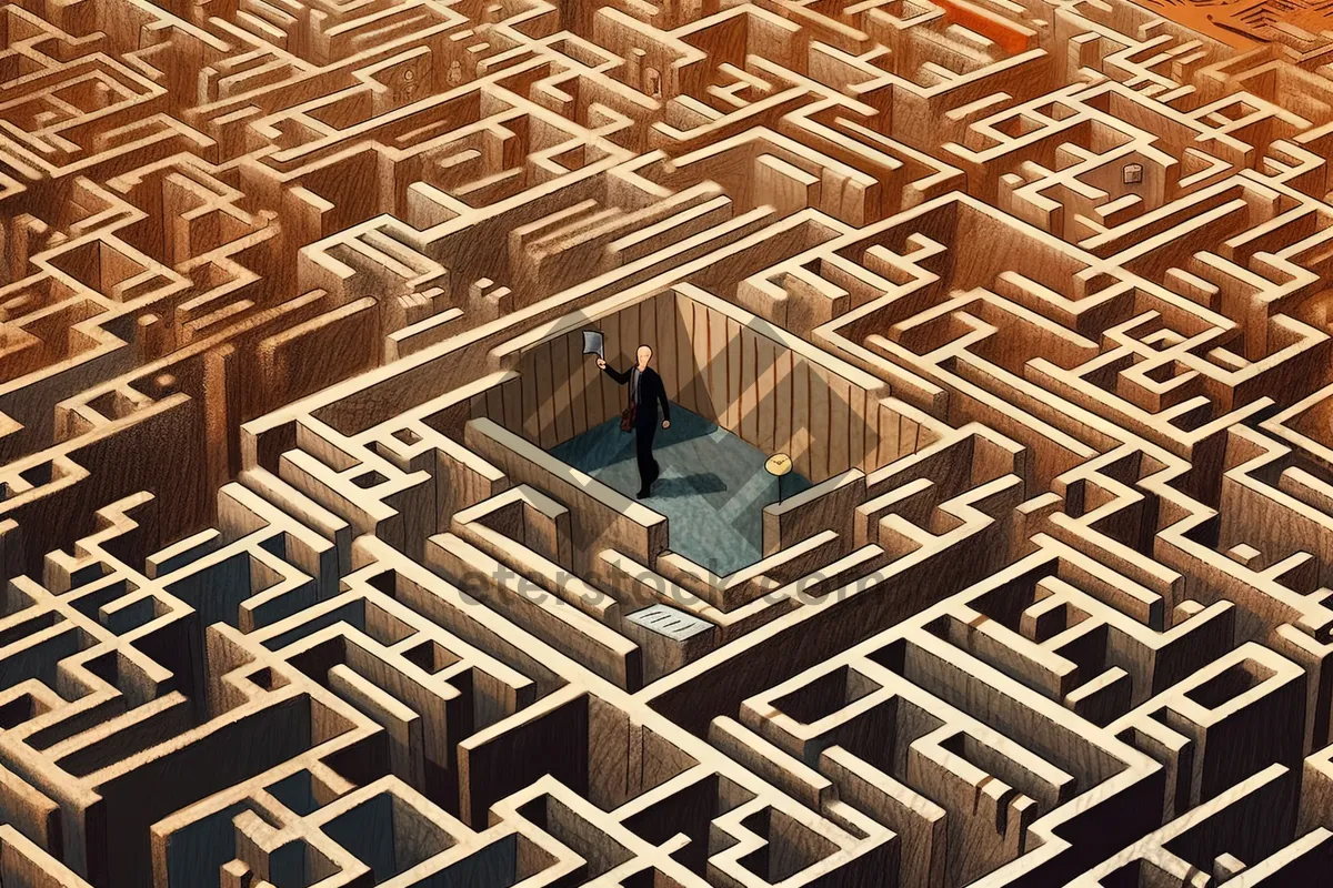 Picture of Old textured maze pattern design