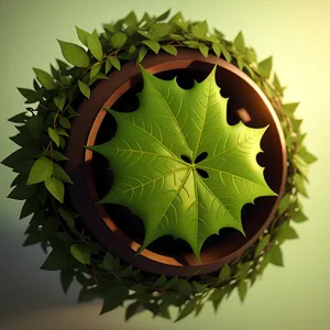 Graphic Sunflower Design with Artistic Leaf Decoration