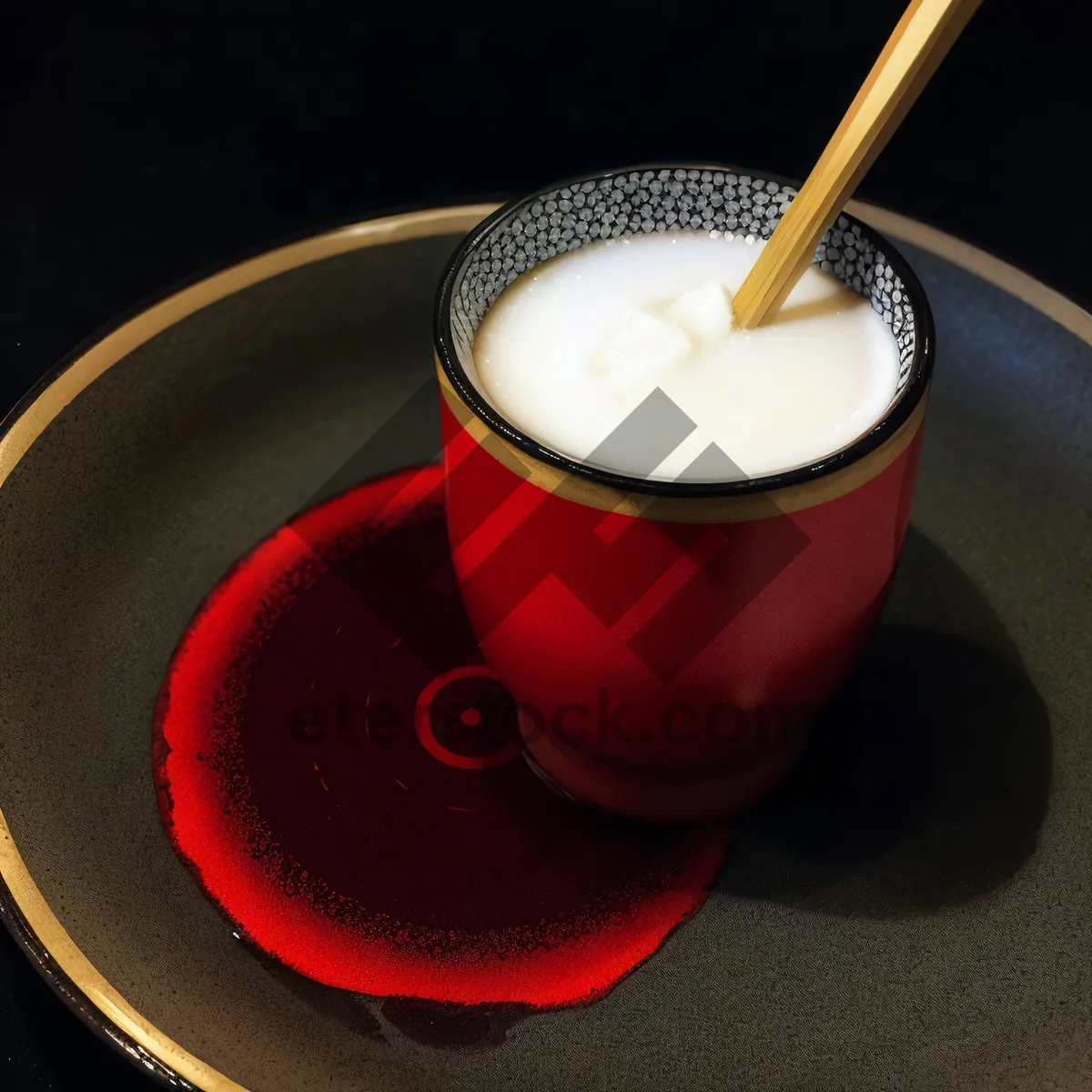 Picture of Delicious morning cappuccino in glass cup