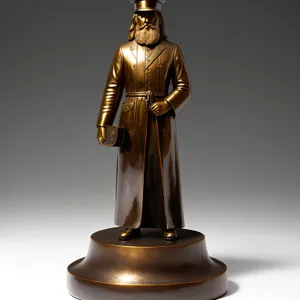 Bronze Pawn Sculpture: Majestic Chess Piece in Gilded Glory