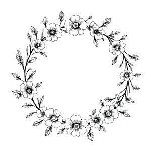 Vintage floral scroll border graphic design element.