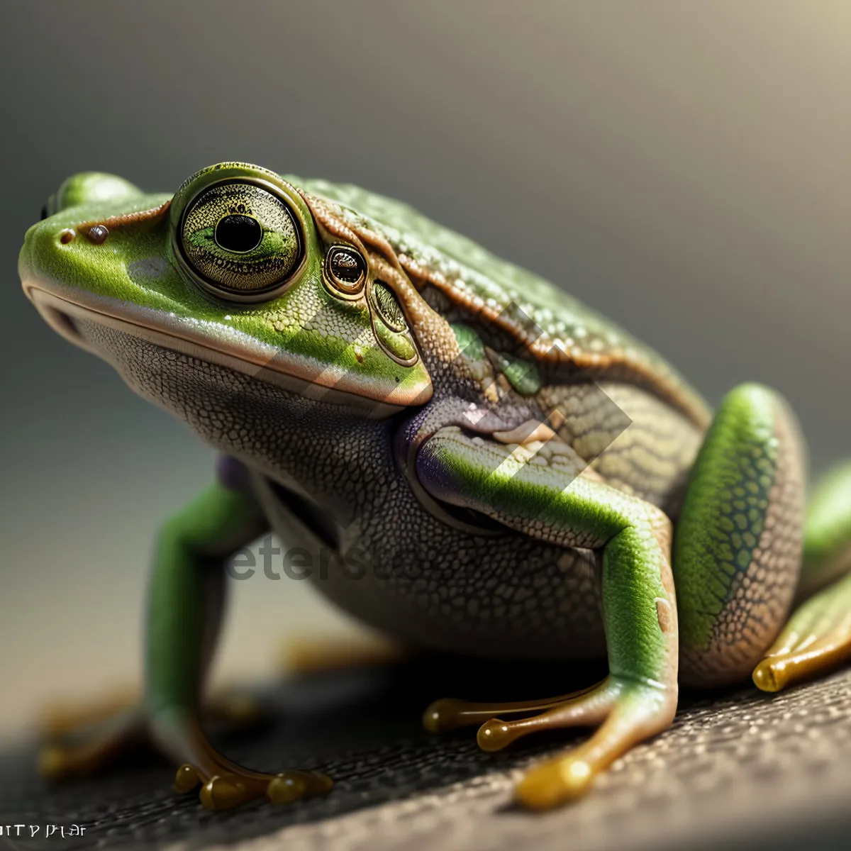 Picture of Vibrant-eyed tree frog leaning out for a peep