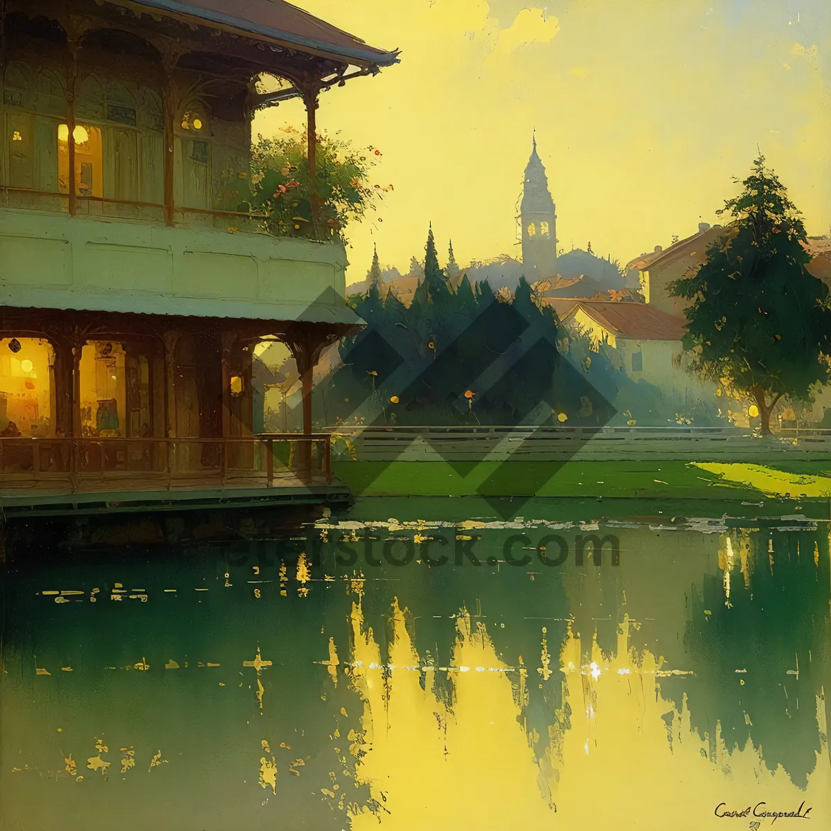 Picture of Serene Reflections: Palace by the Water