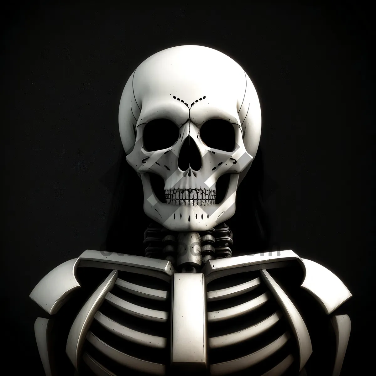 Picture of Mechanical Skeleton: A Terrifying Sculpted Bust