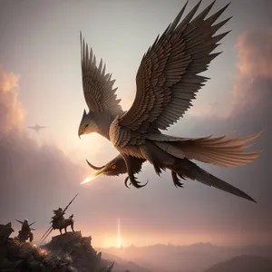 majestic bald eagle soaring through sky