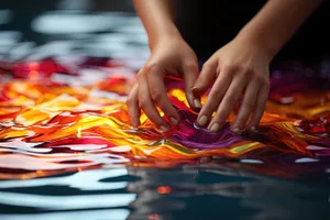 Close-up of manicured hands with painted fingernails