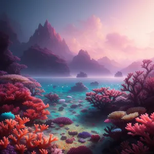 Tropical Coral Reef Teeming with Marine Life.