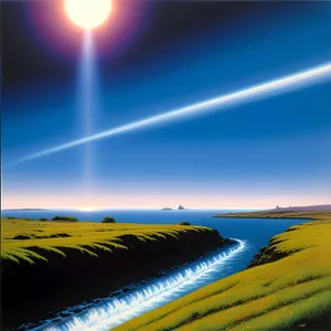 Radiant Summer Sunset Over Rural Landscape
