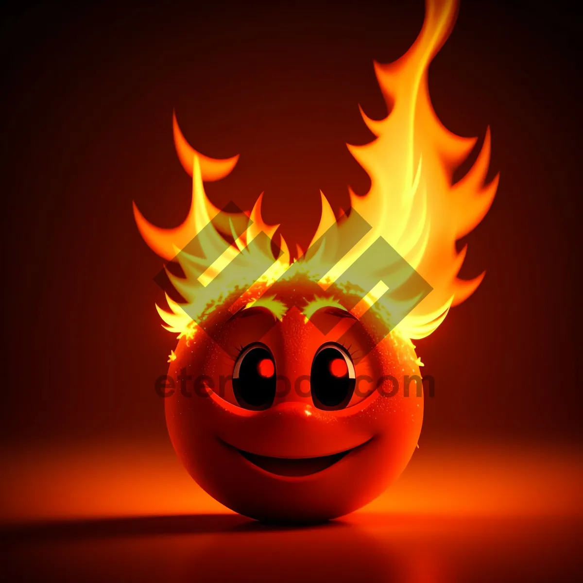 Picture of Blazing Fire Icon in Vibrant Orange and Black