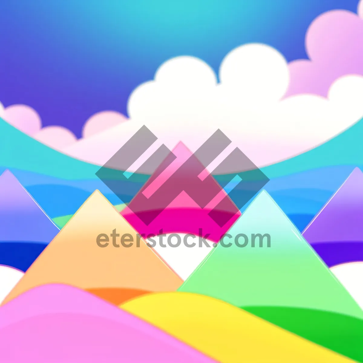 Picture of Colorful Geometric Artful Design with Gradient Texture