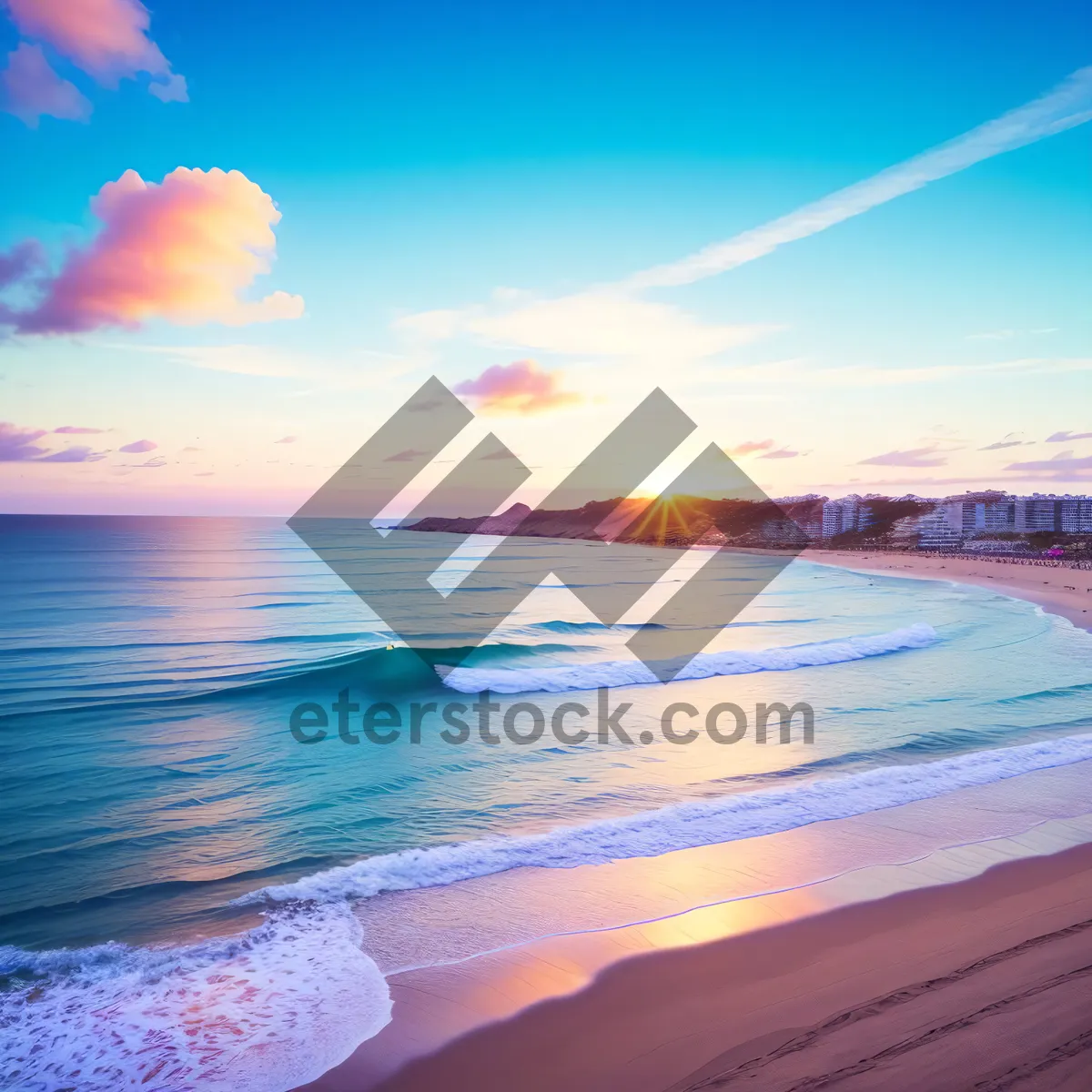 Picture of Serene Sunset Over Tropical Beach