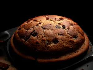 Delicious chocolate chip muffin, fresh and sweet