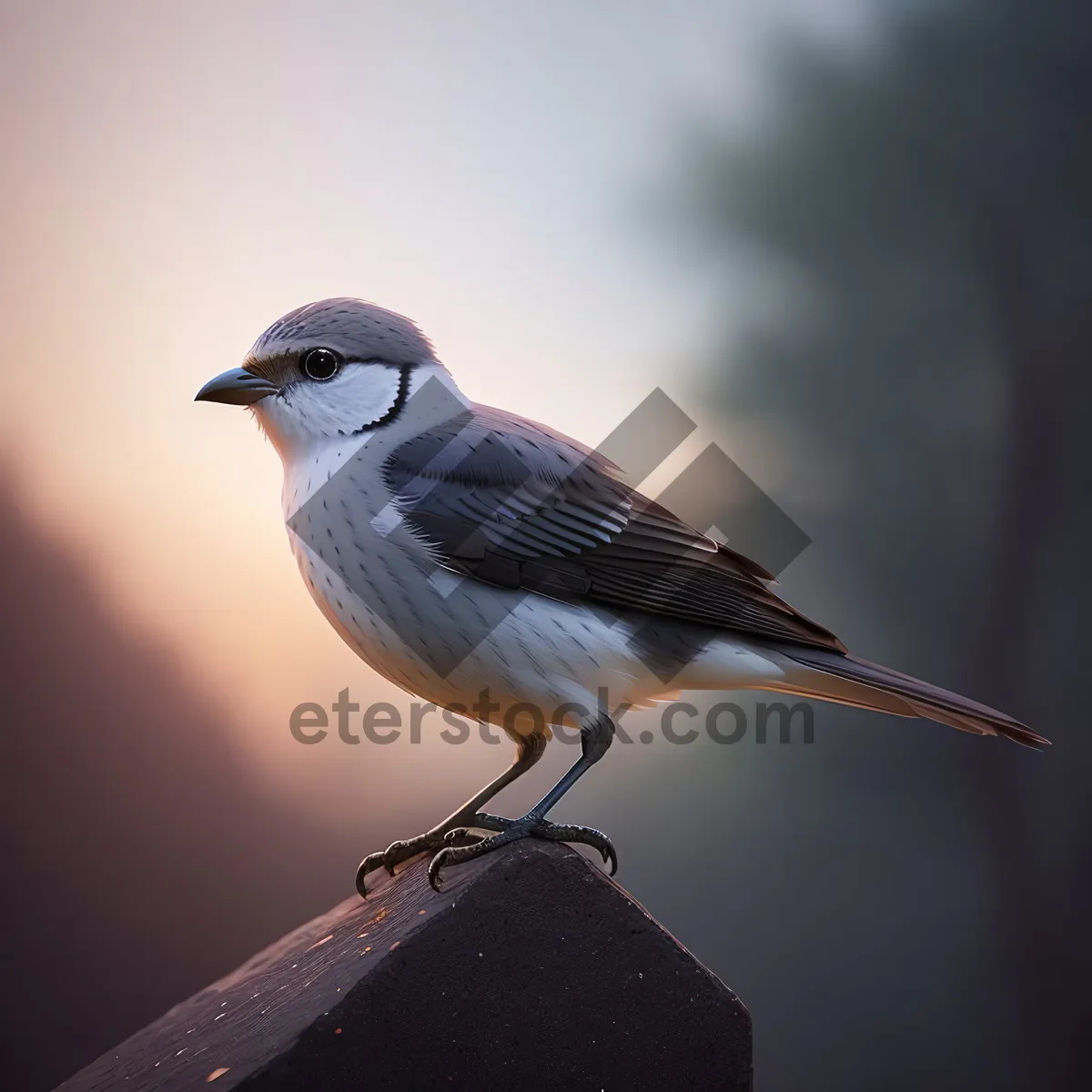 Picture of Sparrow perched on branch, capturing spring's beauty.