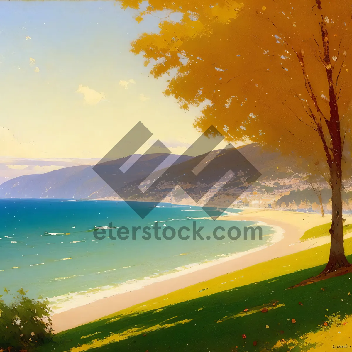 Picture of Serene Tropical Beach Paradise with Turquoise Waters