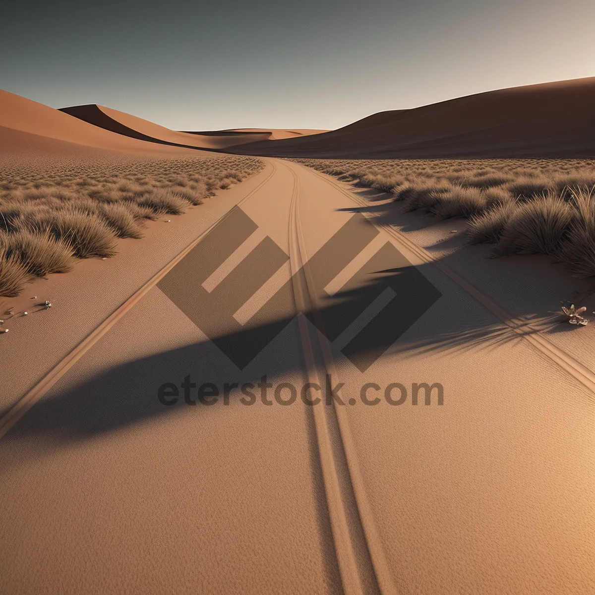 Picture of Sun-kissed Dunes: Majestic Desert Landscape Beckons Adventure