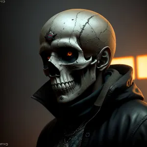 Terrifying Skull Figure: Spooky Sculpture of Horror