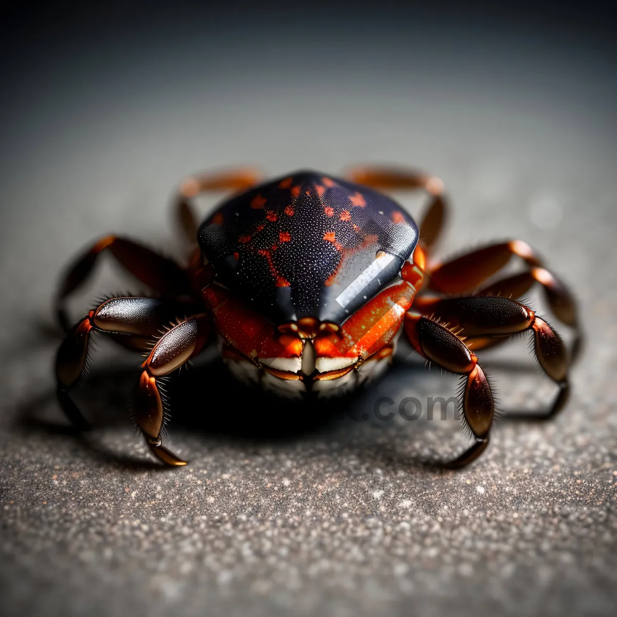 Picture of Rock Crab Close-Up: Detailed Black Invertebrate with Antenna