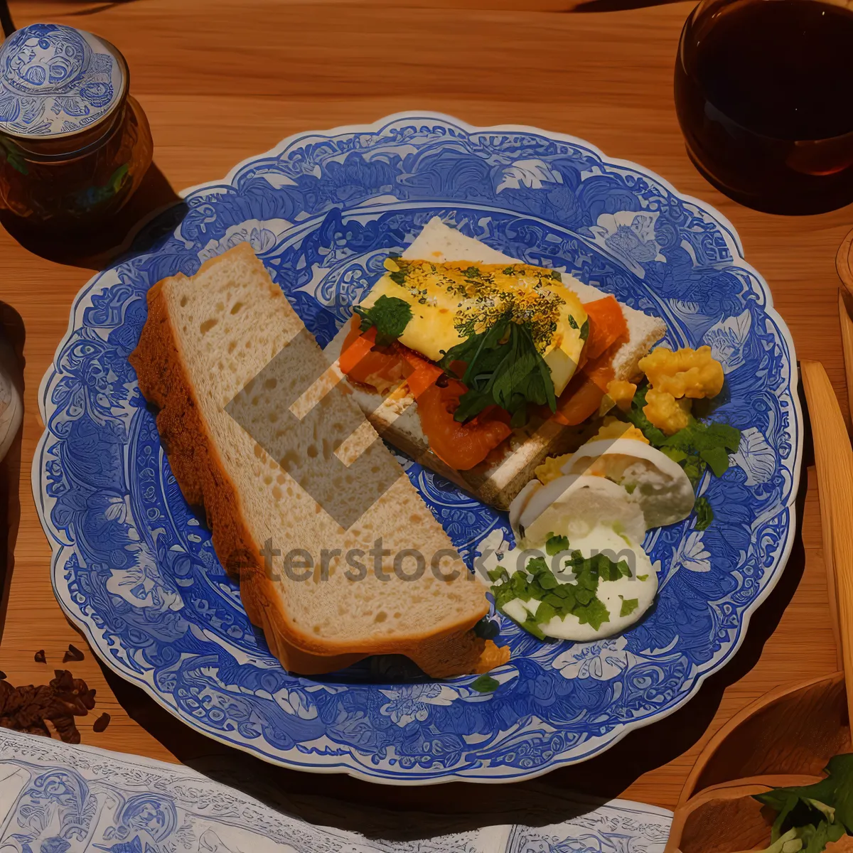 Picture of Fresh gourmet vegetable salad with delicious cheese garnish.