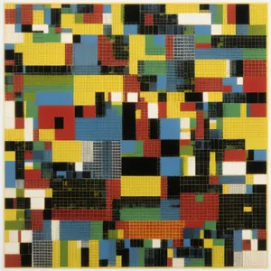 Colorful Mosaic Electro-Transducer Pattern: A Retro Tiled Art Design