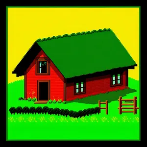 Rustic Farmhouse with a Clear Blue Sky