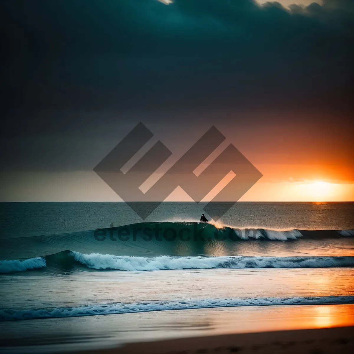 Picture of Golden Horizon: Tranquil Sunset on a Tropical Beach