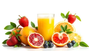 Fresh Orange Juice Glass Healthy Refreshing Drink