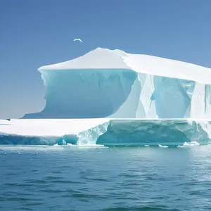 Tropical Iceberg Reflection in Serene Arctic Ocean