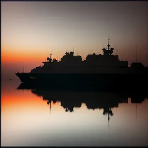 Warship on the Sea: Majestic Military Vessel